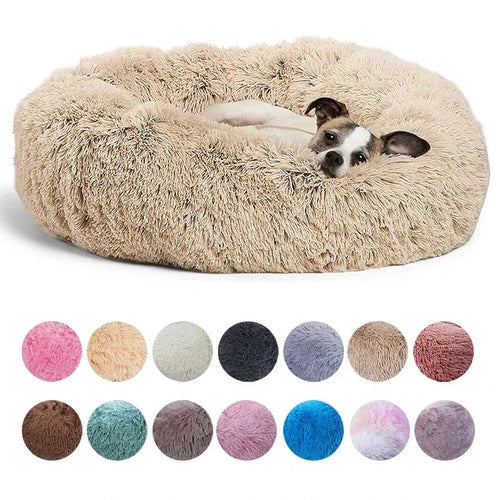 The Couch-Stealer plush calming donut pet bed
